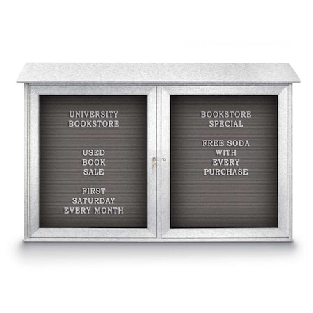 United Visual Products Indoor Enclosed Combo Board, 48"x36", Satin Frame/Grey & Black UVCB4836-GREY-BLACK